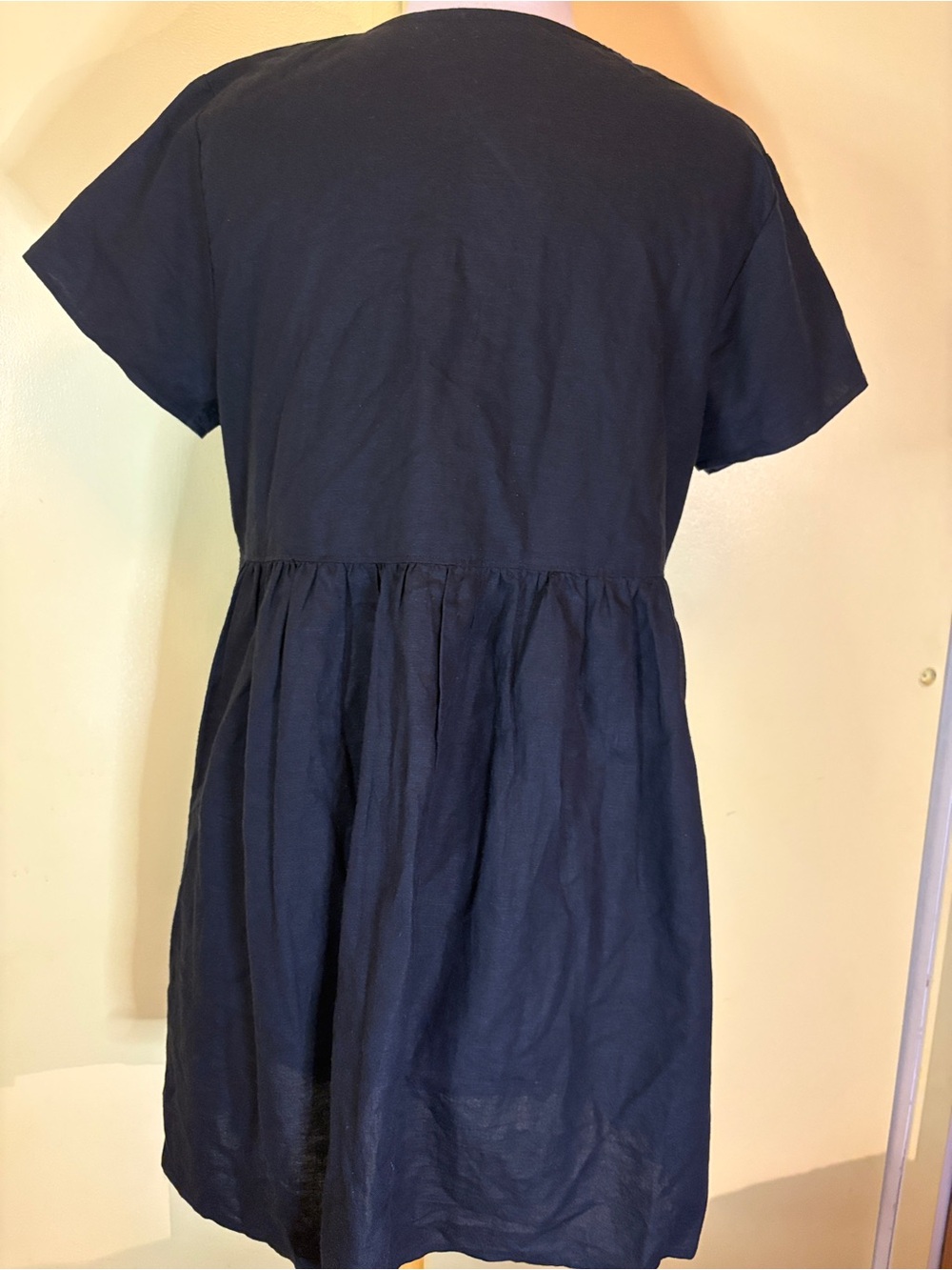 Madewell Linen V-Neck Button-Front Mini Dress - Picture 4 of 7